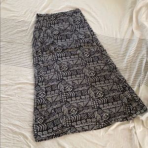 Chiffon Print Slit Maxi Skirt